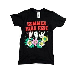 The Nightmare Before Christmas Black Summer Fear Fest Shirt Adult Size XS Masks